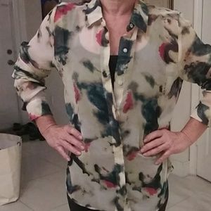 Vera Wang. Long sleeve sheer dress shirt